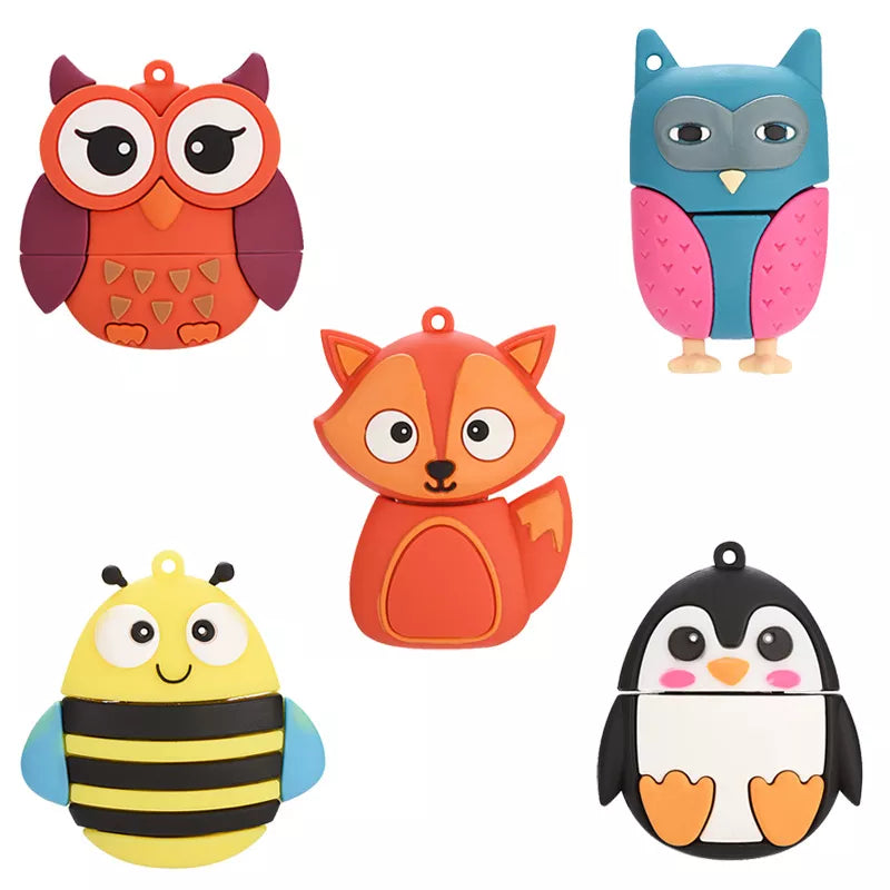 Clé USB Originale 32GB - Design Amusant Abeille Renard Hibou