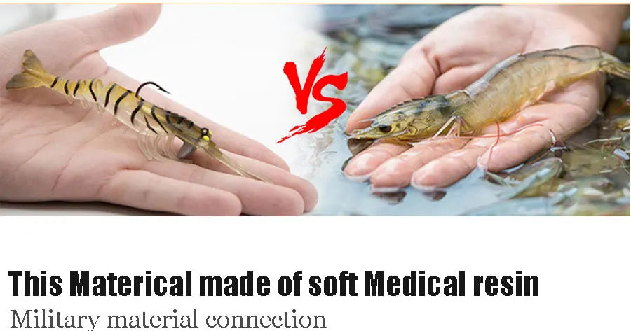 Leurres Crevette Pêche 12g/18g - Lot 6 Leurres Souples Yeux Lumineux Eau Douce/Mer