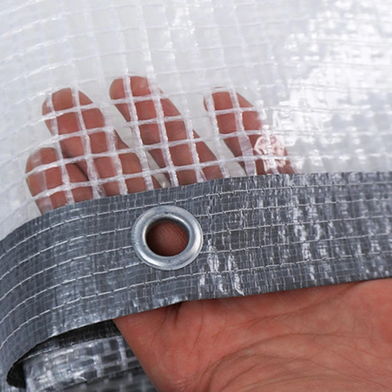 Bâche transparente imperméable PE 180g/m² – Balcon, Serre, Jardin, Camping | 2 couleurs