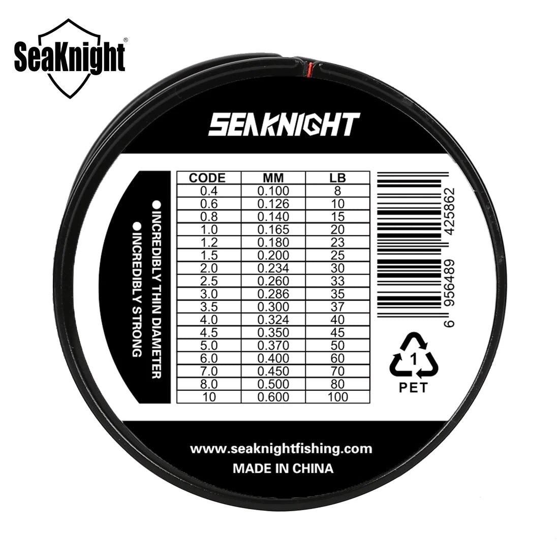 Tresse Pêche SeaKnight TriPoseidon 4 Brins 300m PE 8-60LB Multifilament Carpe Carnassier