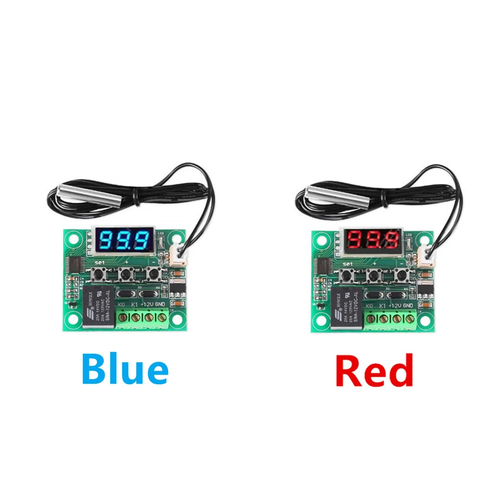 W1209 Blue/Red light DC 12V digital temperature controllear thermostat temperature control thermostat switch plate W1209 case