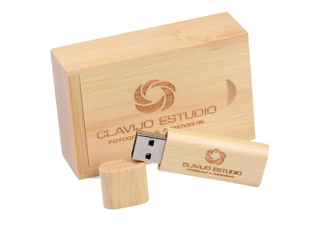 Clé USB en Bois Personnalisée – Logo Gratuit | 4 à 128 Go | Coffret Cadeau
