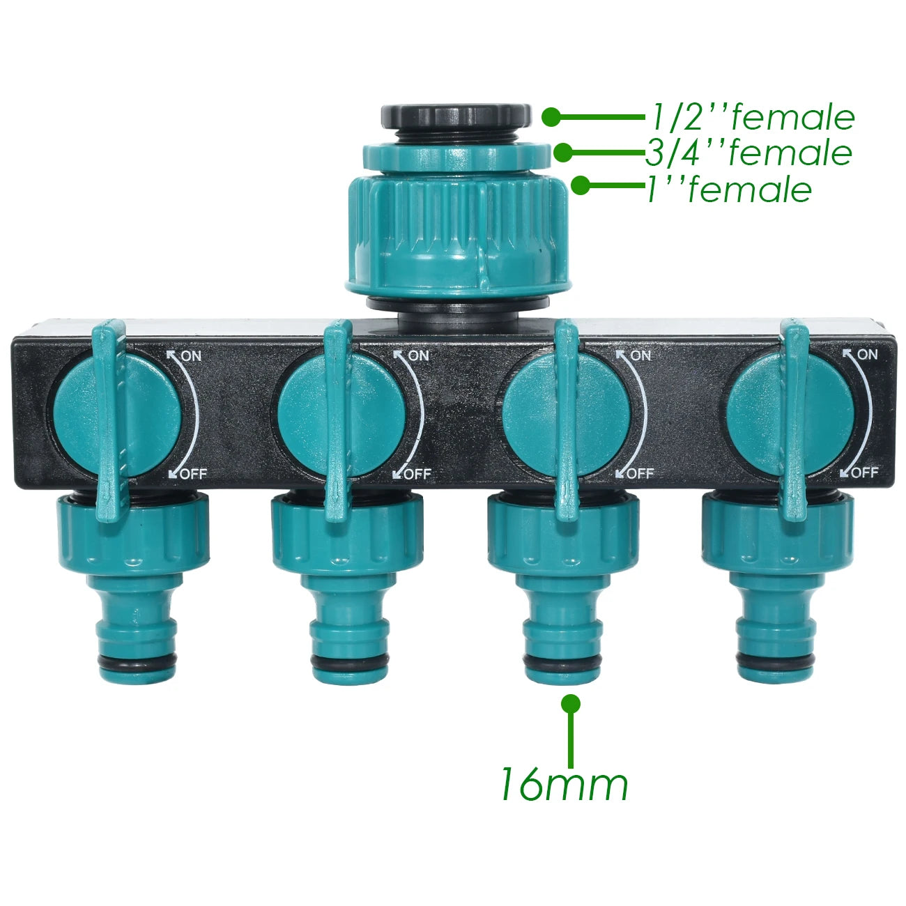 Diviseur de Robinet 4 Voies KESLA – Adaptateur Tuyau 1/2", 3/4", 1" avec Vanne d’Arrêt pour Jardin et Serre