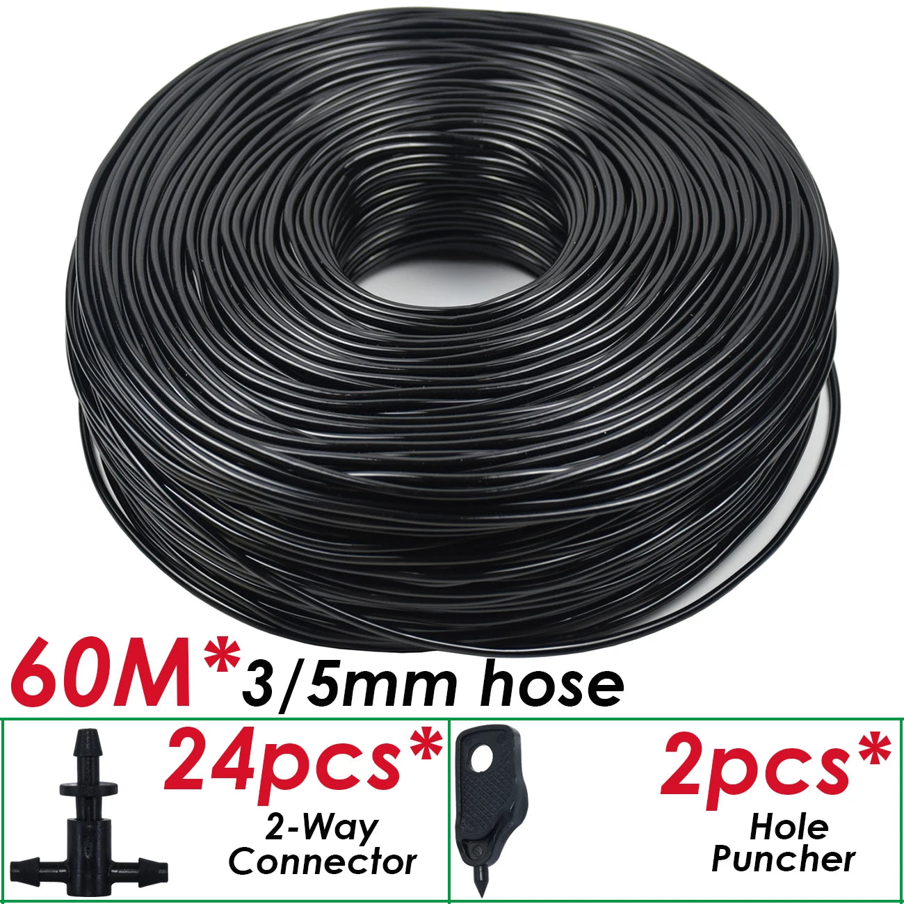 Kit Micro-Irrigation Goutte-à-Goutte SPRYCLE – Tuyau PVC 3/5mm avec Connecteur et Goutteurs (5M à 140M)