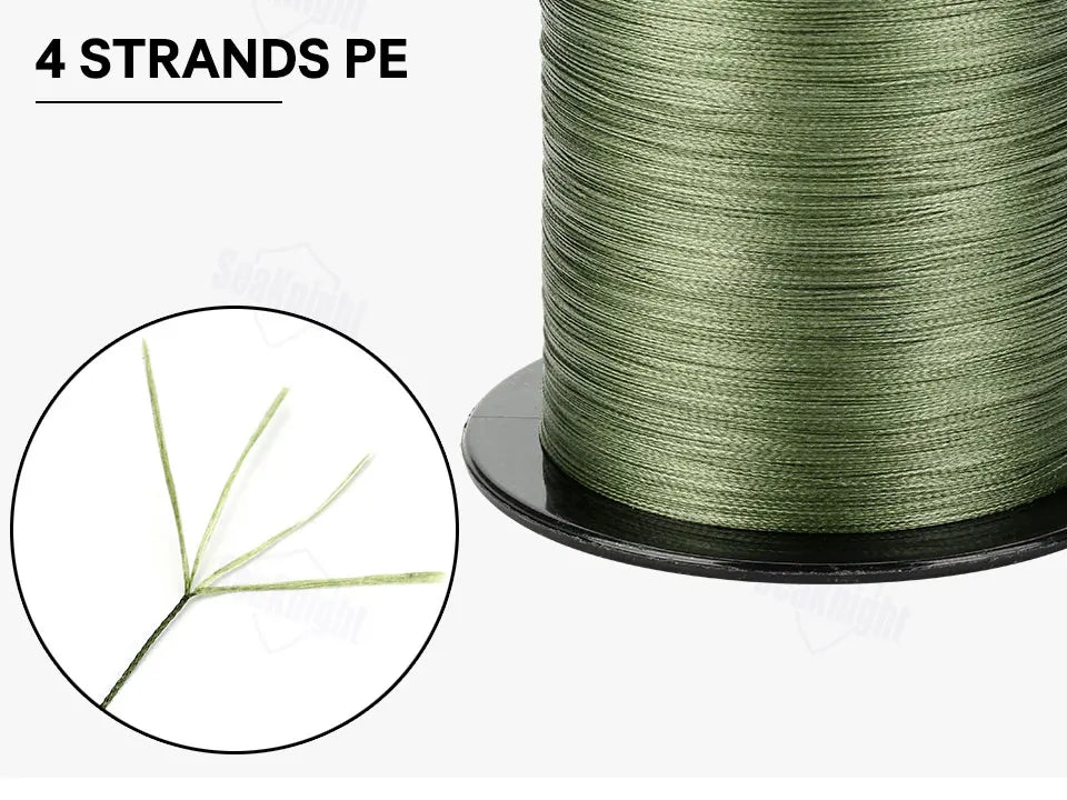 Tresse Pêche SeaKnight TriPoseidon 4 Brins 300m PE 8-60LB Multifilament Carpe Carnassier