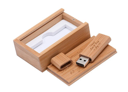 Clé USB en Bois Personnalisée – Logo Gratuit | 4 à 128 Go | Coffret Cadeau