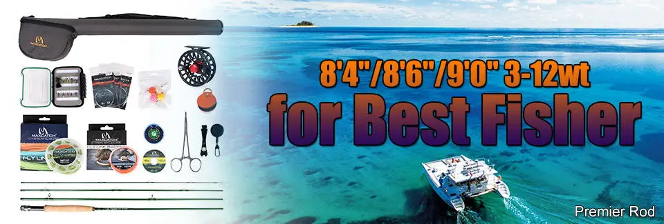 Canne à Mouche Maximumcatch 3-8WT Combo Set 8'6"-9' Medium-Fast Moulinet Soie Triangle Tube