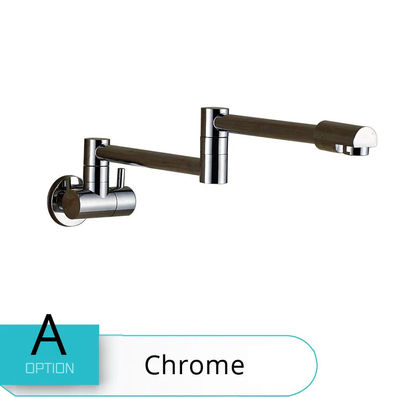 Robinet Cuisine Mural Remplisseur Pot Filler Laiton Chromé Double Articulation Bras Pivotant