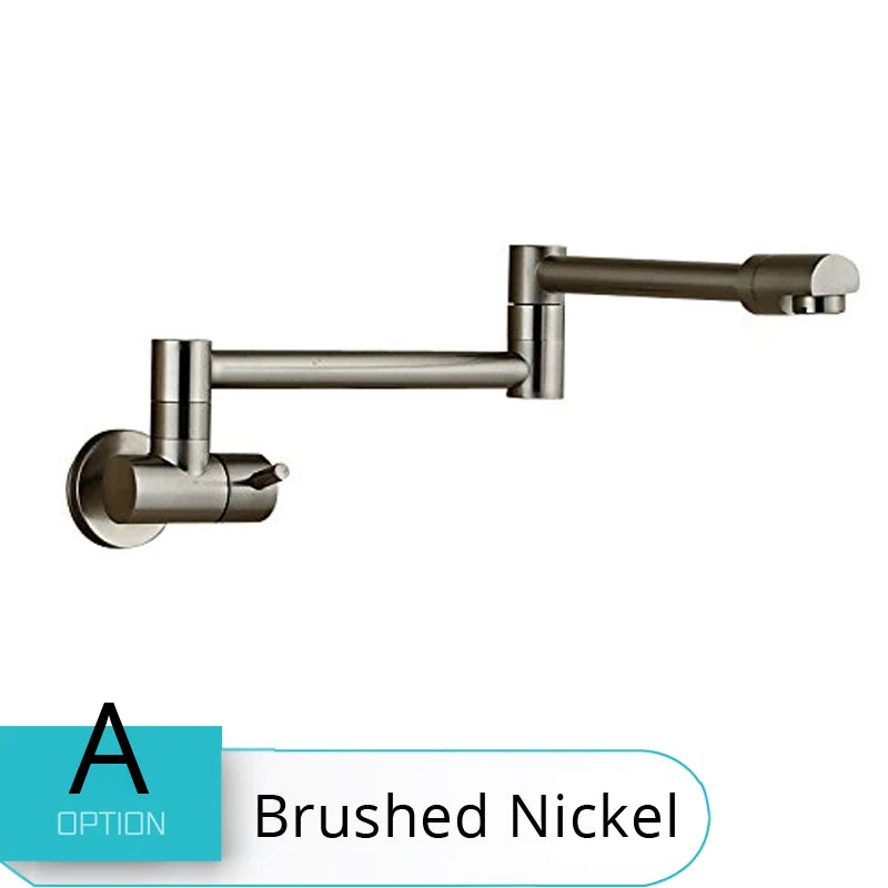 Robinet Cuisine Mural Remplisseur Pot Filler Laiton Chromé Double Articulation Bras Pivotant