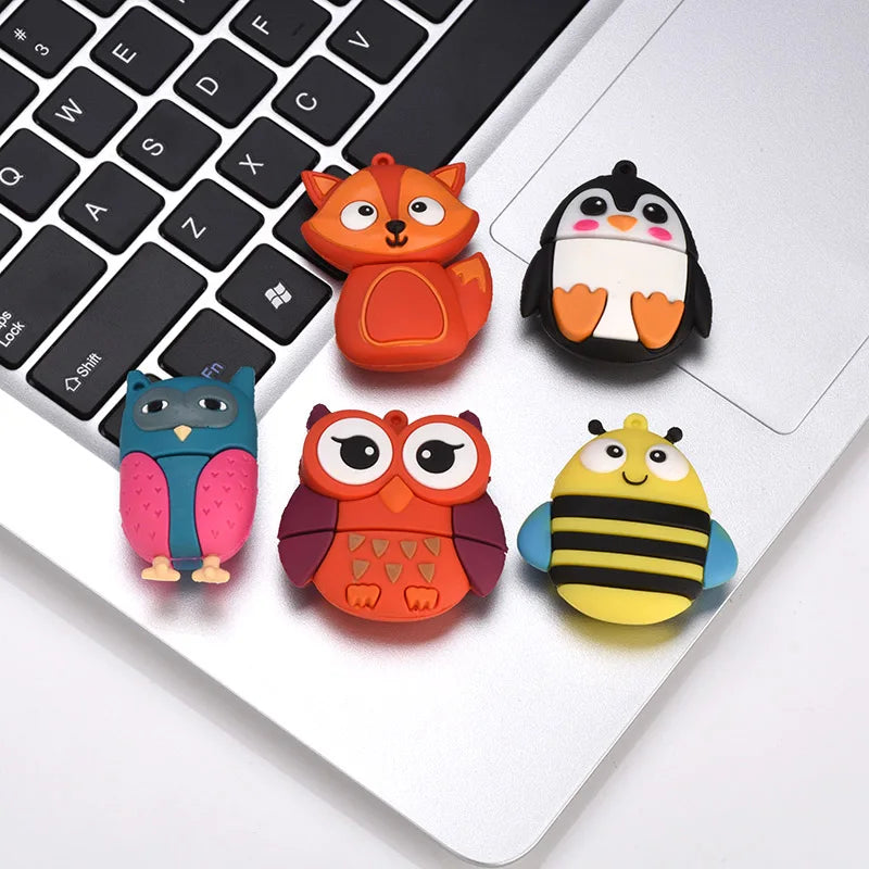 Clé USB Originale 32GB - Design Amusant Abeille Renard Hibou