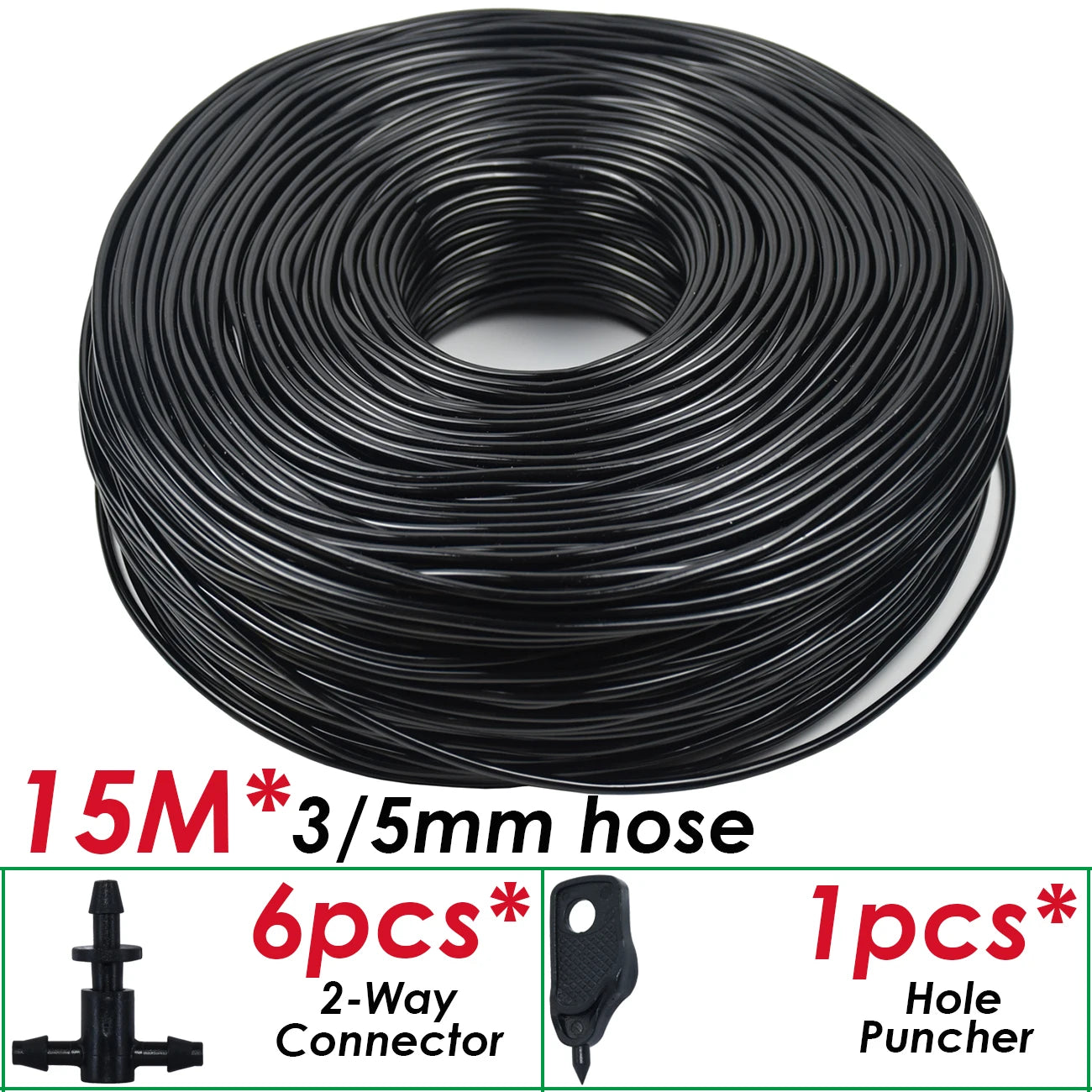 Kit Micro-Irrigation Goutte-à-Goutte SPRYCLE – Tuyau PVC 3/5mm avec Connecteur et Goutteurs (5M à 140M)