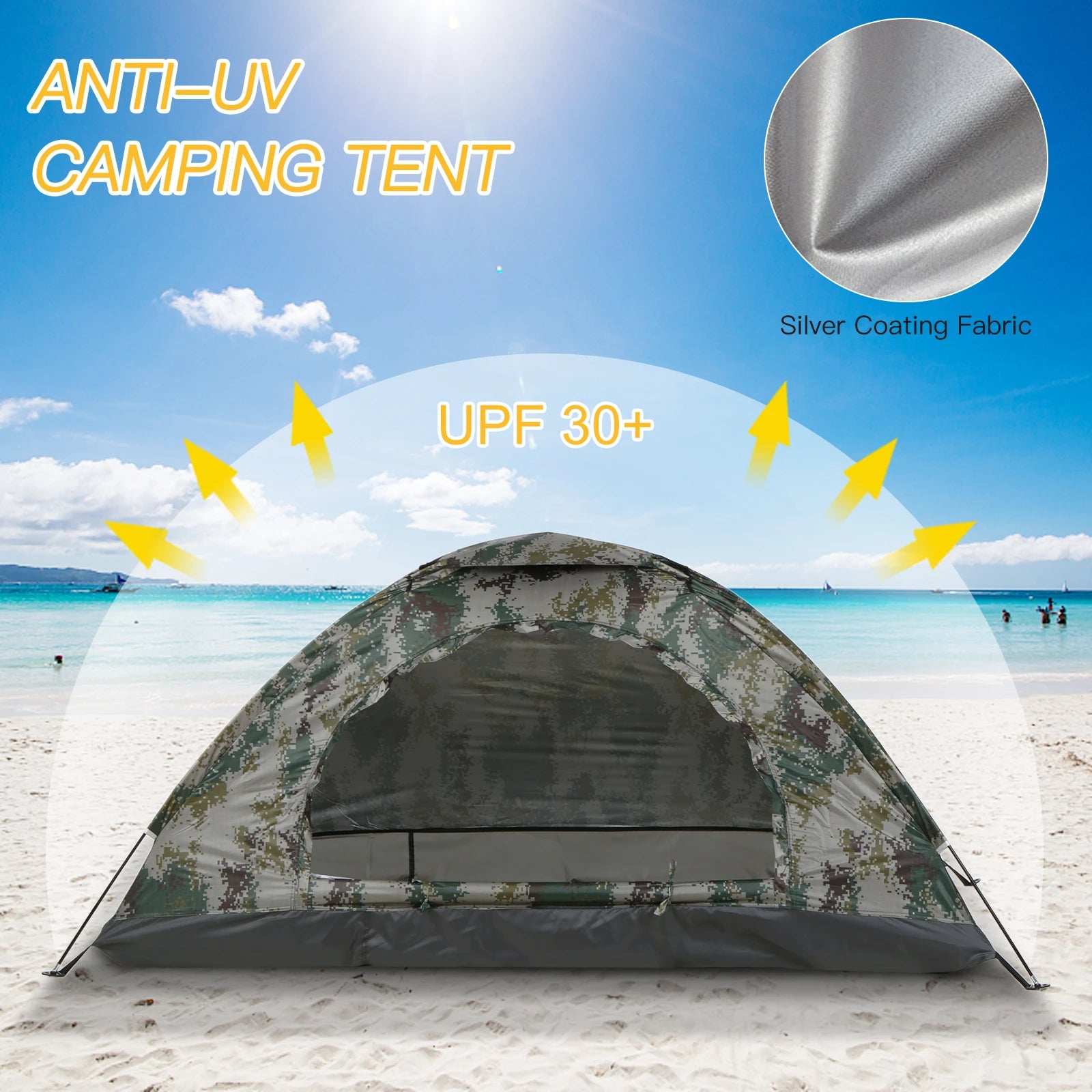 Camping sous tente Ultra-Légère TOMSHOO 1-2 Personnes Anti-UV UPF30+ | APPRO-DISTRI