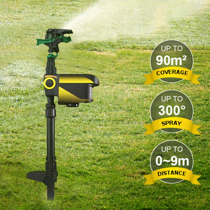 Solar Powered Motion Activated Animal Bird Mouse Repellent Garden Lawn Sprinkler  invading animal away from the garden orchard