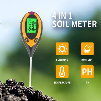 Testeur de Sol 3-en-1 / 4-en-1 – pH, Humidité, Lumière | Jardin & Plantes