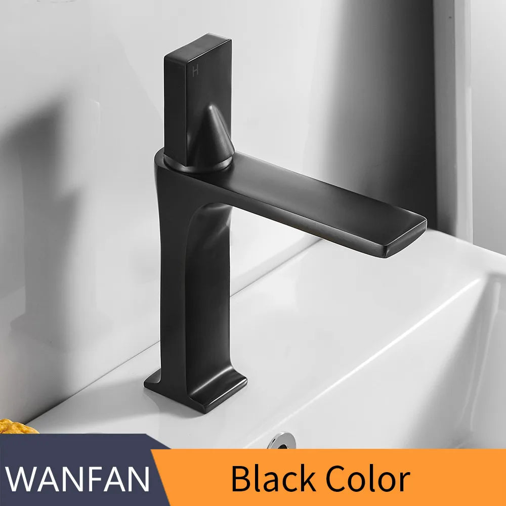 Robinet Lavabo Cascade Laiton Chromé Mitigeur Monotrou Design Moderne pour Vasque