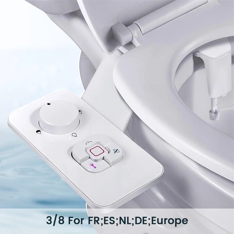 Douchette WC Bidet Ultra-Fine - Accessoire Toilette Non-Électrique Double Buse