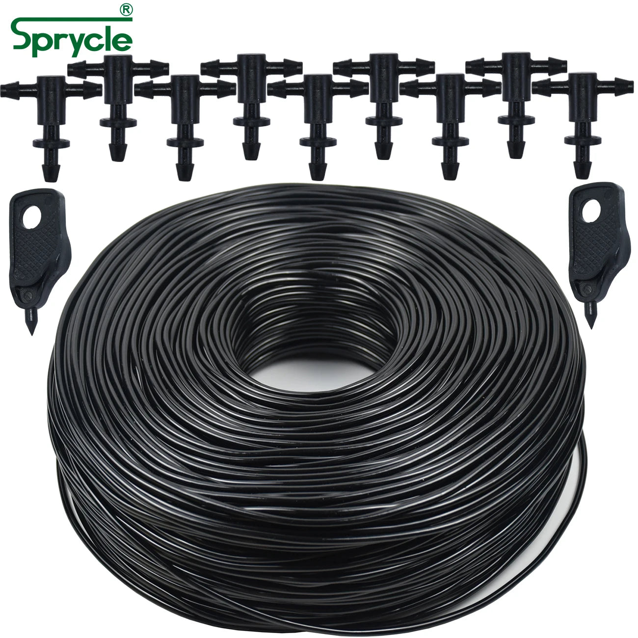 Kit Micro-Irrigation Goutte-à-Goutte SPRYCLE – Tuyau PVC 3/5mm avec Connecteur et Goutteurs (5M à 140M)
