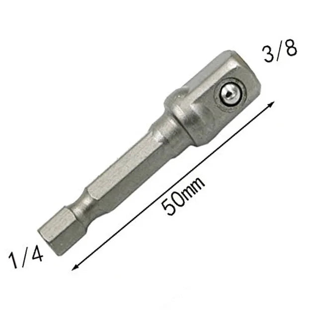 Adaptateur Douille Acier Chrome Vanadium Hex 1/4" 3/8" 1/2" Extension Embouts Perceuse - APPRO-DISTRI