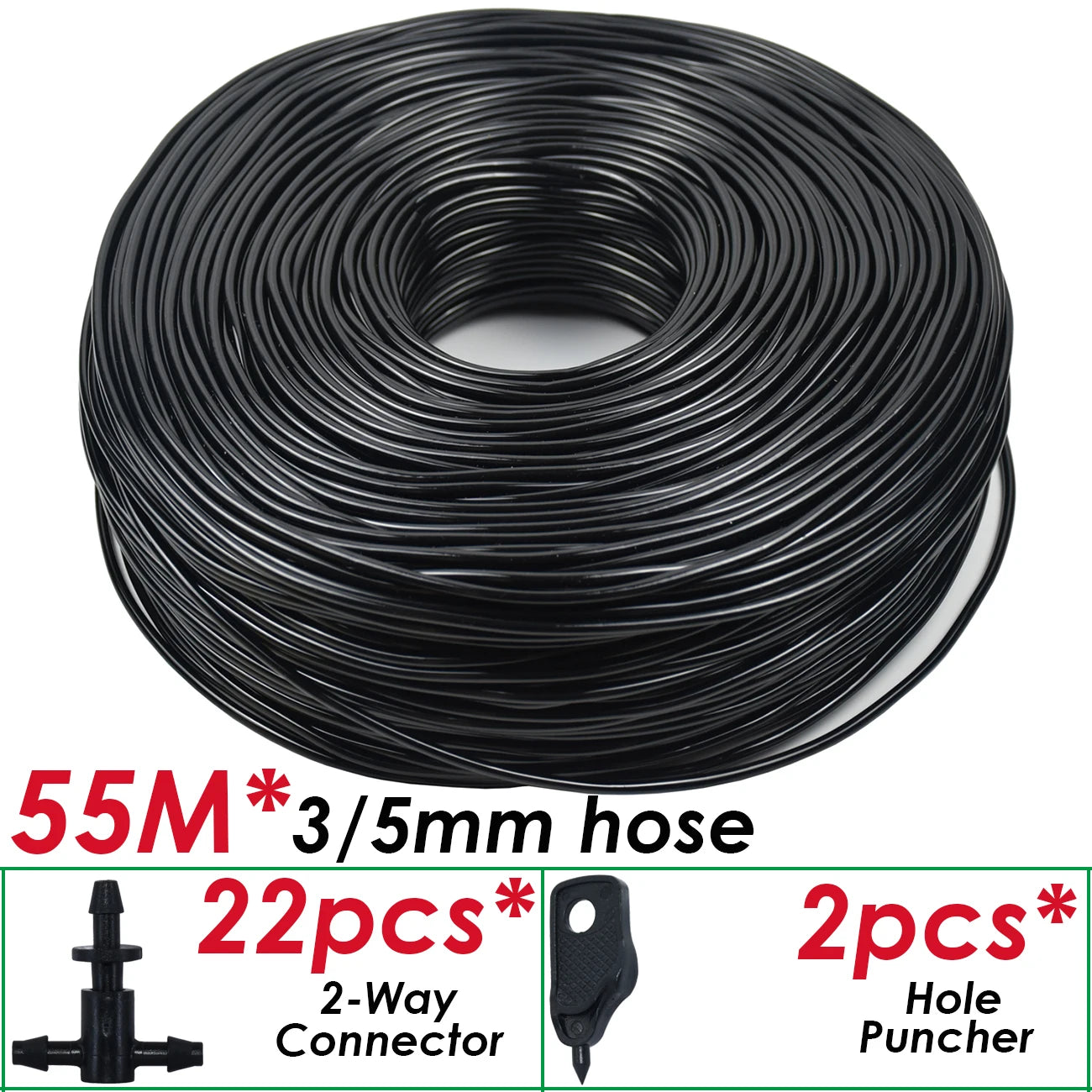Kit Micro-Irrigation Goutte-à-Goutte SPRYCLE – Tuyau PVC 3/5mm avec Connecteur et Goutteurs (5M à 140M)