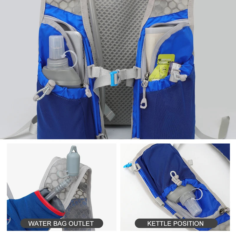 Sac à dos ultraléger 5L pour la course en pleine nature, gilet d'hydratation pour le jogging, respirant, idéal pour le marathon, le vélo et le fitness. 