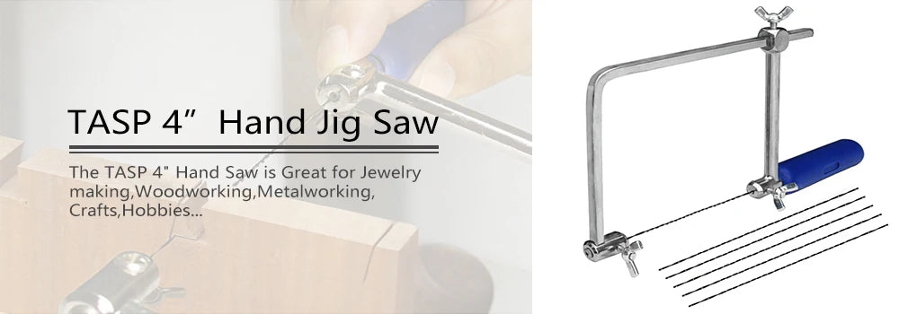 Scie à Chantourner Manuelle 4" Réglable Forme U Bois Menuiserie Artisanat 6 Lames Spirale