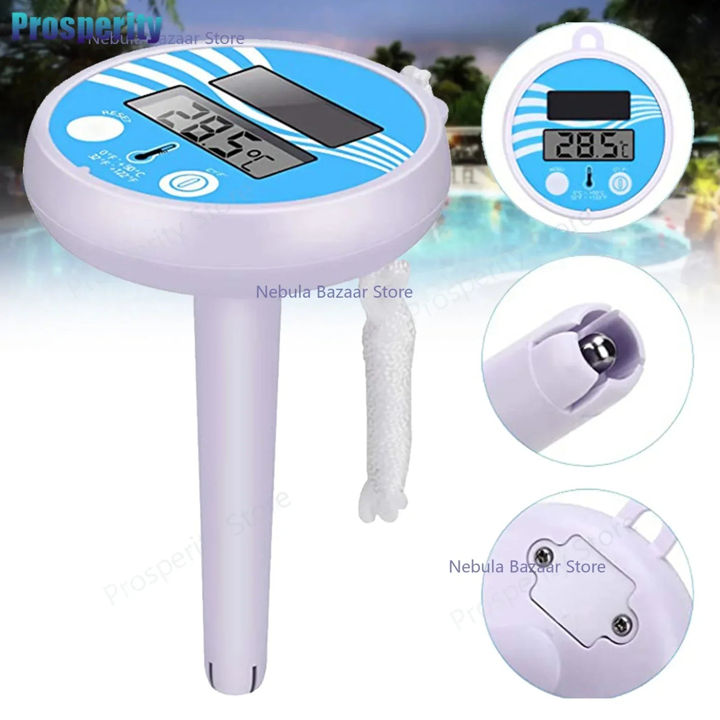 Thermomètre Piscine Solaire Flottant – Écran LCD, Étanche, -20°C à +50°C | Expédié d'Europe
