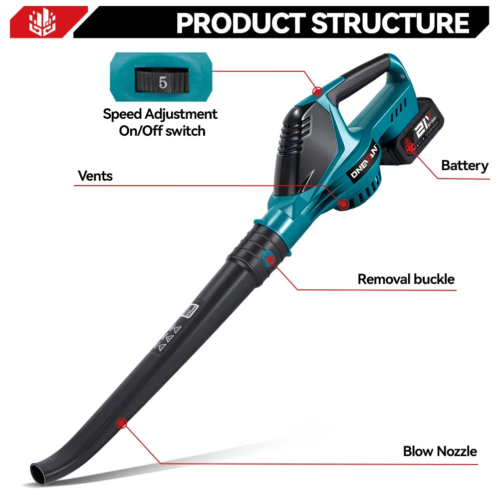 Souffleur de Feuilles Sans Fil Brushless 5500W – Compatible Batterie Makita | ONEVAN