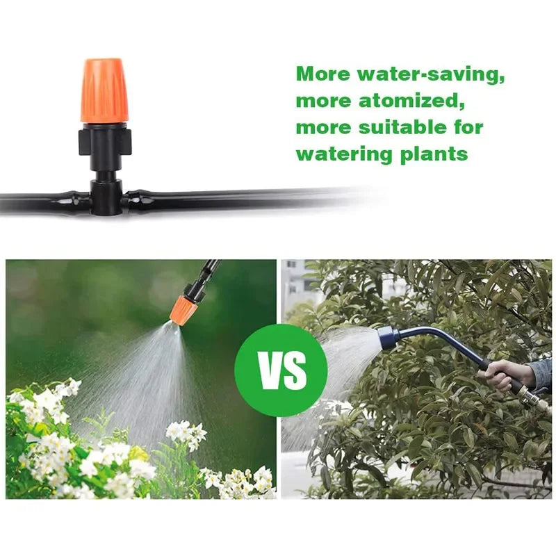 Kit de Brumisation et Irrigation par Aspersion – Tuyau PE 4/7mm, 5m à 20m, Arrosage Automatique Jardin