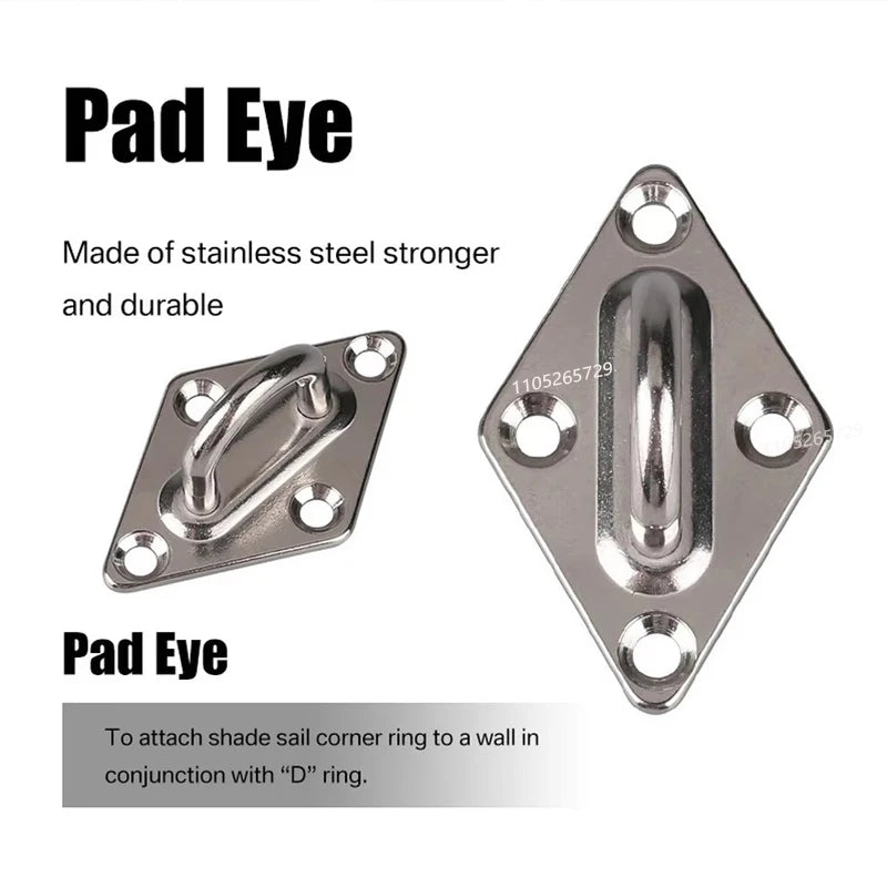 Kit d'accessoires voile d'ombrage 24 pcs – Inox 304 | Mousquetons, tendeurs, œillets