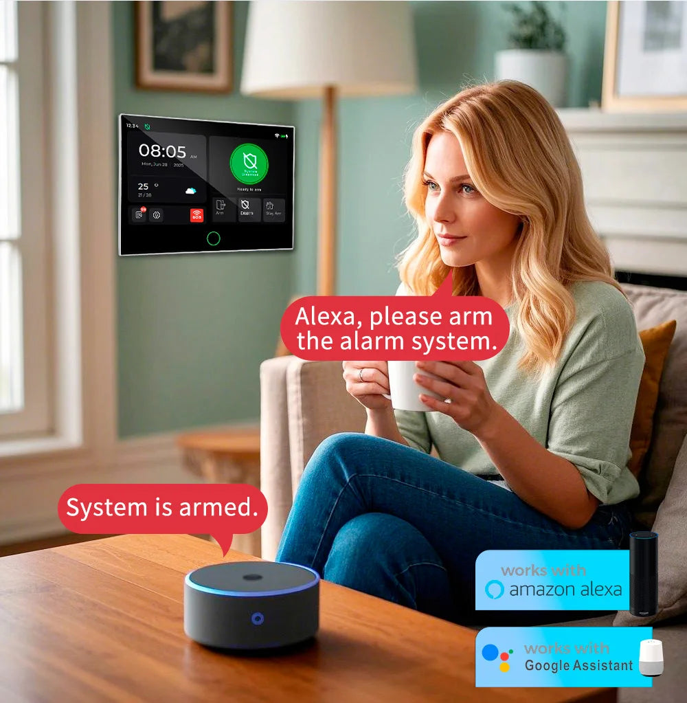 Alarme Maison KERUI G70 – Écran Tactile 7" IPS, 4G/WiFi/GSM, Compatible Tuya, Alexa & Google Home