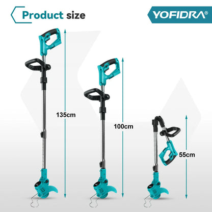 Débroussailleuse électrique sans fil Yofidra – 1500W, 12000 RPM, Télescopique 100-135 cm | Batterie 18V