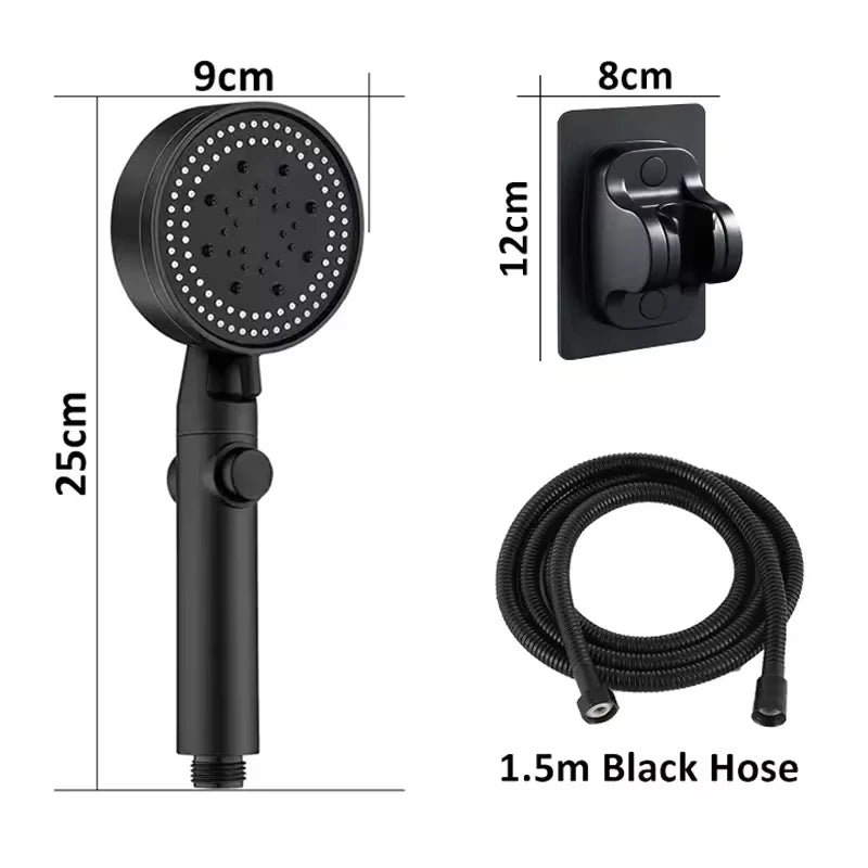Pommeau de Douche Haute Pression 5 Modes – Économie d'eau, Réglable, Inox & ABS