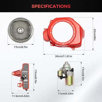 Kit Démarrage Électrique – Volant Moteur + Démarreur + Boîtier Clé pour Honda GX160 GX200 GX340 GX390