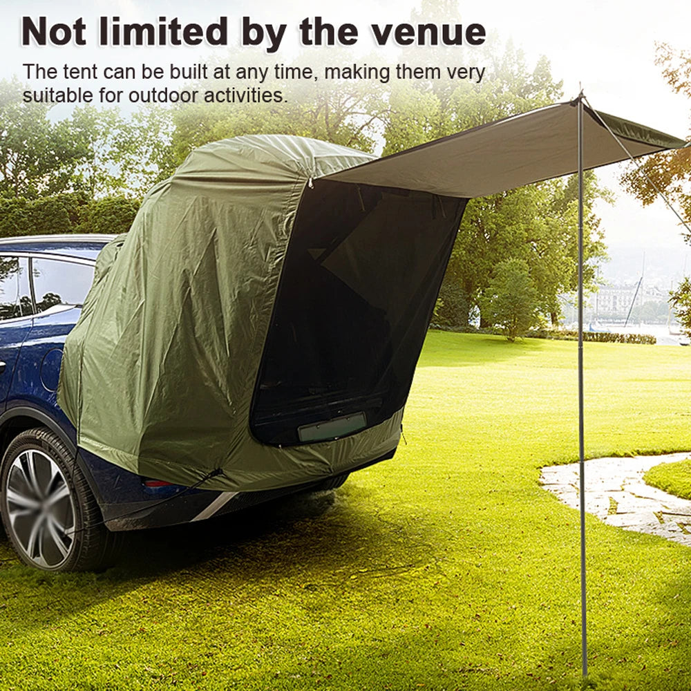 Tente Arrière Voiture Camping - Extension Hayon Imperméable 2.4x2x1.2m - APPRO-DISTRI