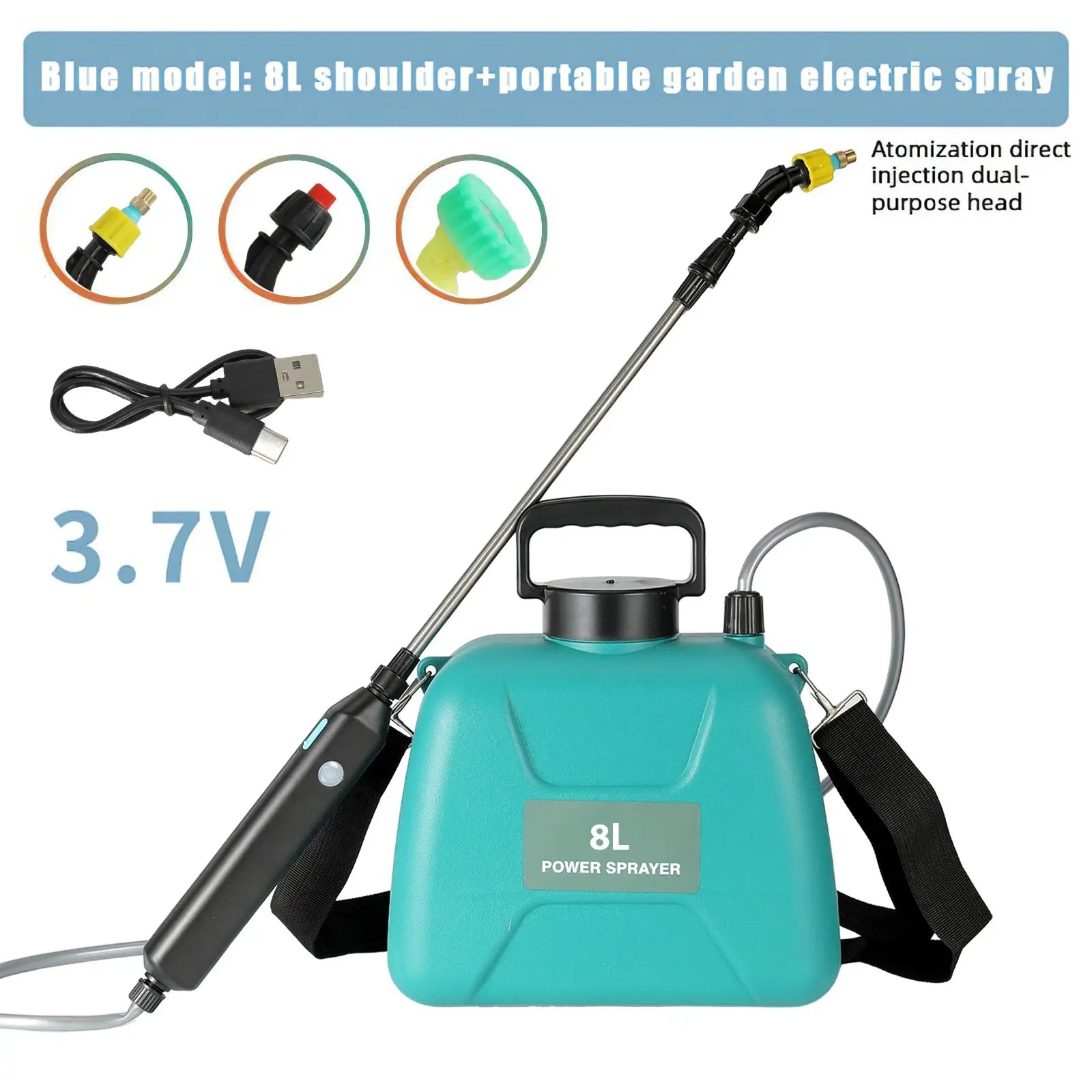 Pulvérisateur Électrique Rechargeable 5L USB - Pistolet Automatique sans Fil pour Jardin et Plantes