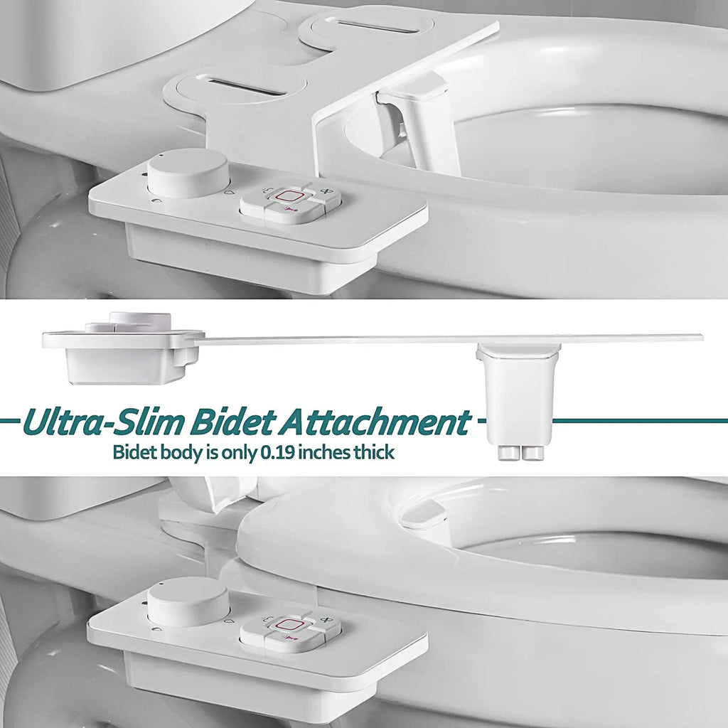 Douchette WC Bidet Ultra-Fine - Accessoire Toilette Non-Électrique Double Buse