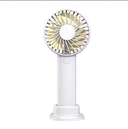 USB Mini Strong Wind Handheld Fan Portable Quiet Rechargeable Desktop Air Cooler with Phone Holder Cooling Fan Outdoor Travel