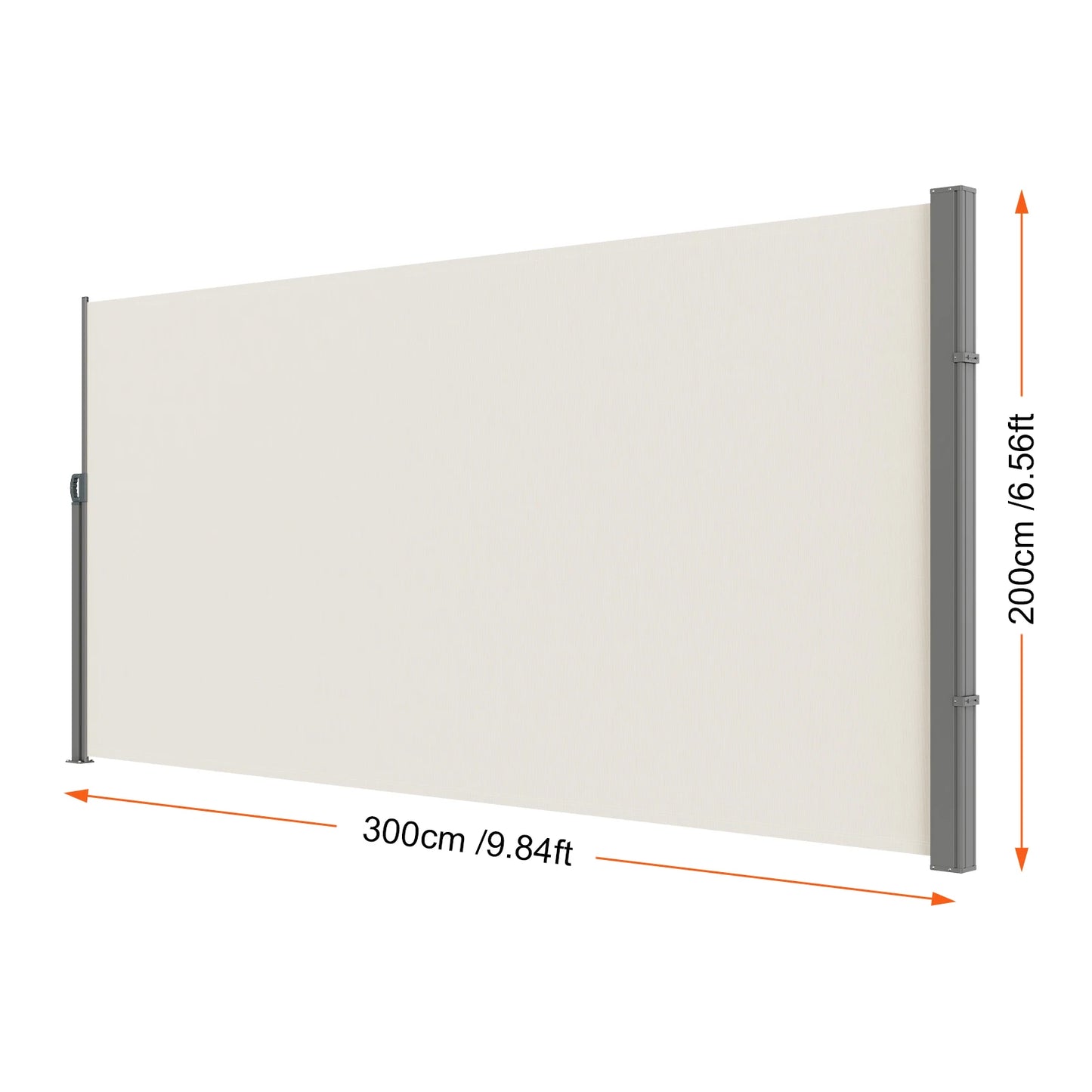 Auvent Latéral Rétractable – Brise-Vue Polyester Imperméable UV30+, Pare-Vent Extérieur