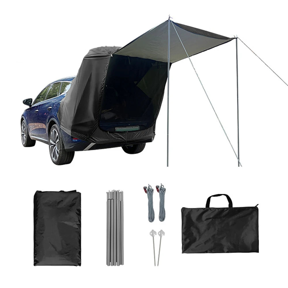 Tente Arrière Voiture Camping - Extension Hayon Imperméable 2.4x2x1.2m - APPRO-DISTRI