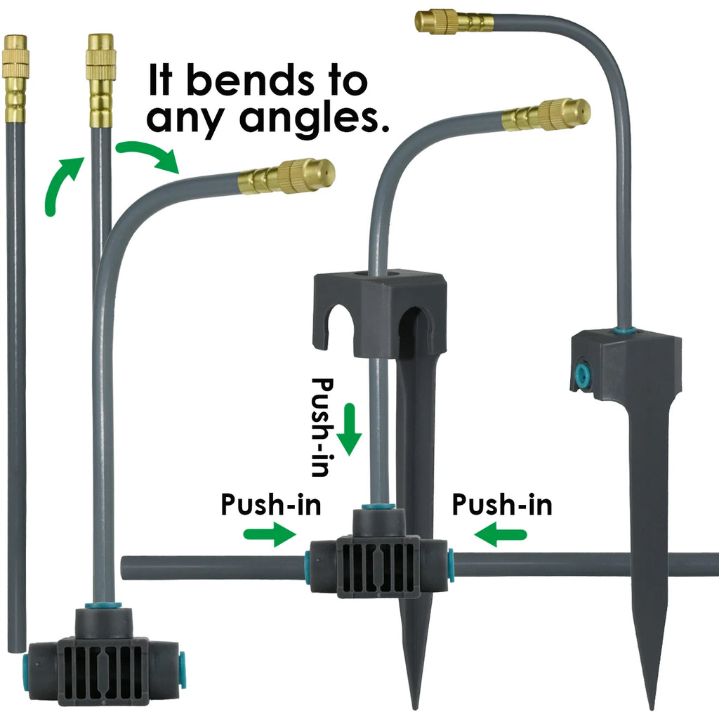 Kit d'Irrigation Jardin 5-30M - Pompe 60W Timer Buse Cuivre 360° Arrosage Automatique Serre