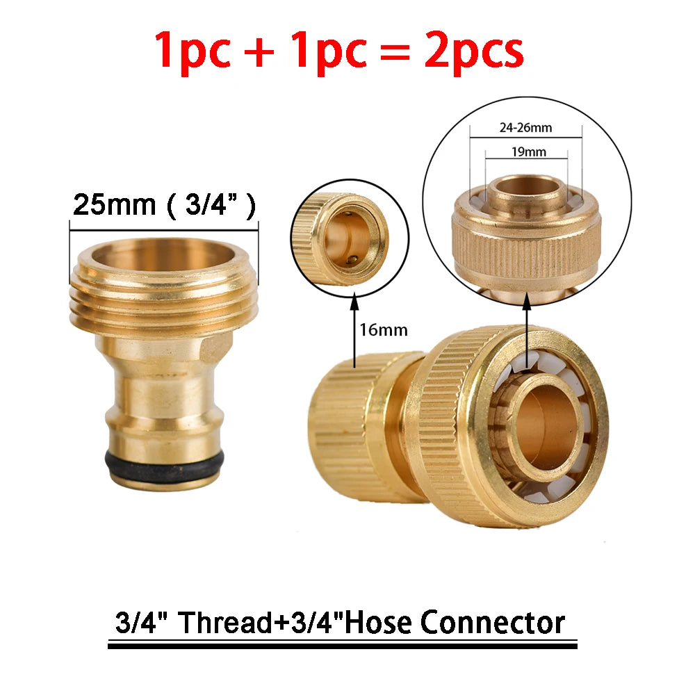 Raccords Rapides en Laiton pour Tuyau de Jardin – Filetage BSP 1/2" & 3/4" – Lot de 2 (22 Modèles)