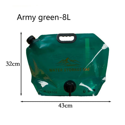 Sac de Stockage d'Eau Pliable avec Robinet – Camping & Randonnée (3L / 5L / 8L)