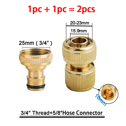 Raccords Rapides en Laiton pour Tuyau de Jardin – Filetage BSP 1/2" & 3/4" – Lot de 2 (22 Modèles)