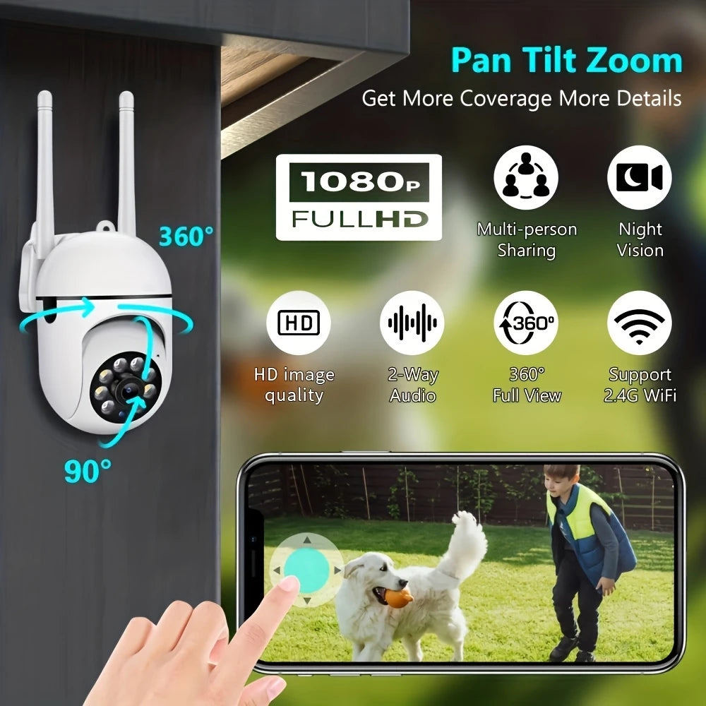 Caméra de Sécurité WiFi 1080P HD BoyKeep – Vision Nocturne Couleur, Audio Bidirectionnel, Rotation 360°