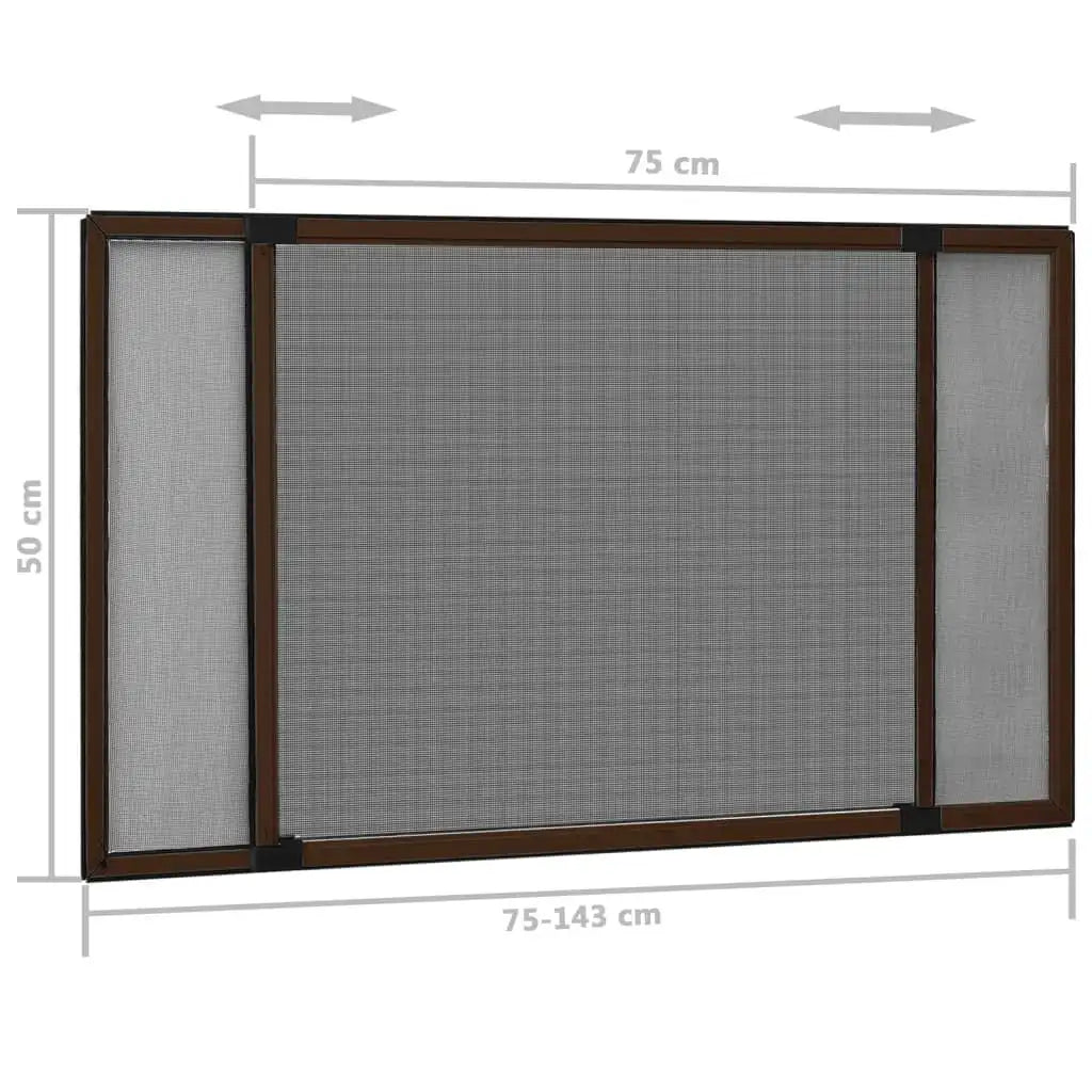 Moustiquaire Extensible pour Fenêtre vidaXL – Cadre Aluminium, (75-143)x50 cm, Sans Perçage