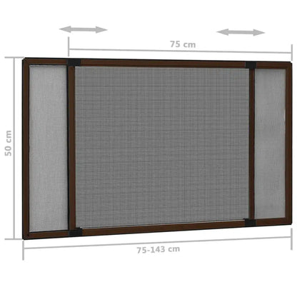 Moustiquaire Extensible pour Fenêtre vidaXL – Cadre Aluminium, (75-143)x50 cm, Sans Perçage