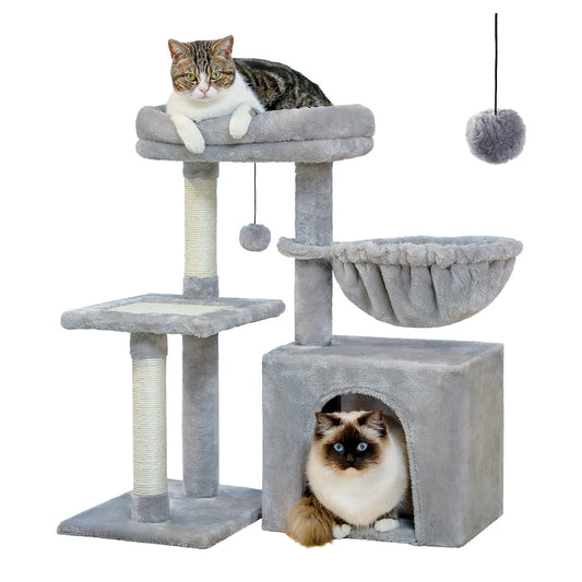 Arbre à Chat d'Intérieur PAWZ Road – Tour avec Griffoir Sisal, Hamac, Perchoir Amovible, Plusieurs Modèles