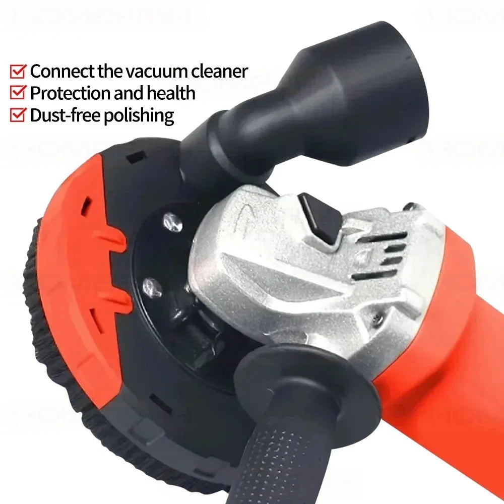 Carter Protection Poussière Meuleuse 100-125mm Capot Aspiration Béton Pierre Coupe Disque