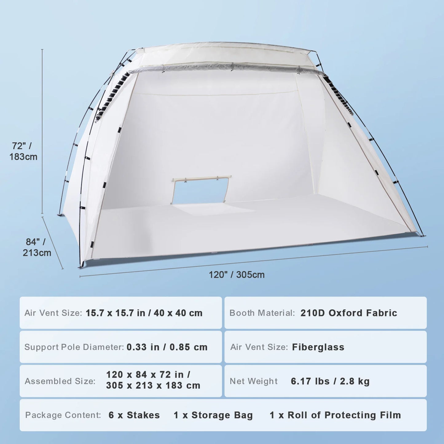 Cabine de Peinture Portable SucceBuy – Tente Pliable Oxford 210D, 2 Tailles, Film Protecteur Inclus