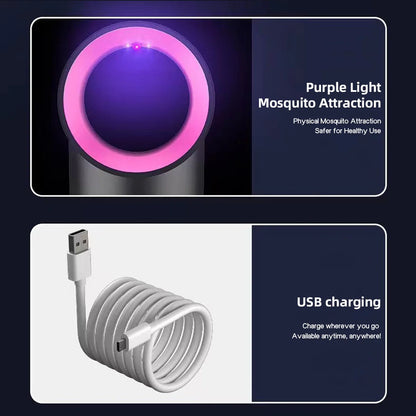 Lampe Anti-Moustiques USB Rechargeable – Piège Silencieux Sans Produit Chimique